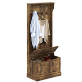 Meuble d'entrée 4-en-1 avec porte-manteau, étagère supérieure, rangement à chaussures et banc, banc d'entrée avec 4 crochets