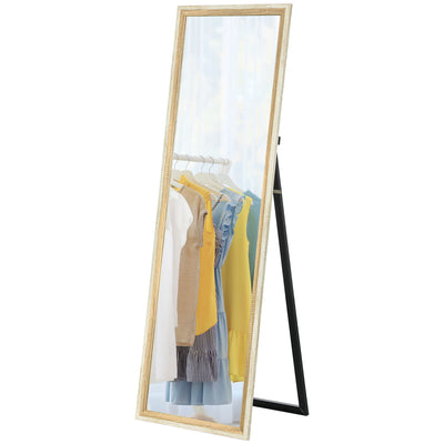 Floor Standing Mirror, Leaning or Wall Mirror with Frame for Bedroom