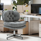 Computer Desk Chair, Armless Office Chair with Wide Padded Seat and Adjustable Height