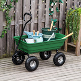 Chariot de jardin acier avec poignée et pneus pneumatiques 10