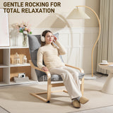 Modern Armchair, Upholstered Accent Chair with Curved Leg and Arm