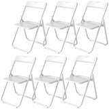 Folding Chairs 6 Pack, Plastic Foldable Chairs with Vent, Carry Hole and Steel Frame for Home