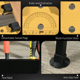 Établi portable, support d'outils d'atelier avec table de travail réglable en hauteur sur 6 niveaux, table de scie de menuisier avec 4 pinces, cadre en acier