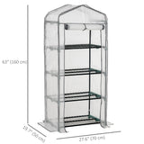 Portable Greenhouse Outdoor Hot House with 4 Tier Shelves, Steel Frame, 28