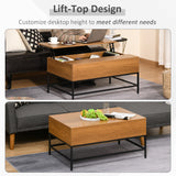 Lift Top Coffee Table with Hidden Storage Compartment Lift Tabletop Center Table for Living Room