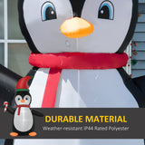 8.2' Inflatable Penguin Holding Candy Cane LED Lights Outdoor Decoration