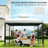 10' x 10' Square 2-Tier Gazebo Canopy Replacement Top Cover Outdoor Garden Sun Shade