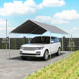 Carport 10'x20' Robuste Galvanisé Dais pour Voiture avec Trousse d'Ancrage Incluse, 3 Câbles d'Acier Renforcés