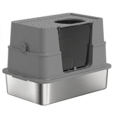 XL Stainless Steel Litter Box w/ 100° Flip Top