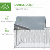 19.7' x 9.8' Metal Chicken Run with Waterproof and Anti-UV Cover