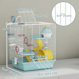 3-Level Hamster Cage with Exercise Wheel