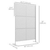 6.5FT Decorative Outdoor Divider, Metal Privacy Screen with Stand