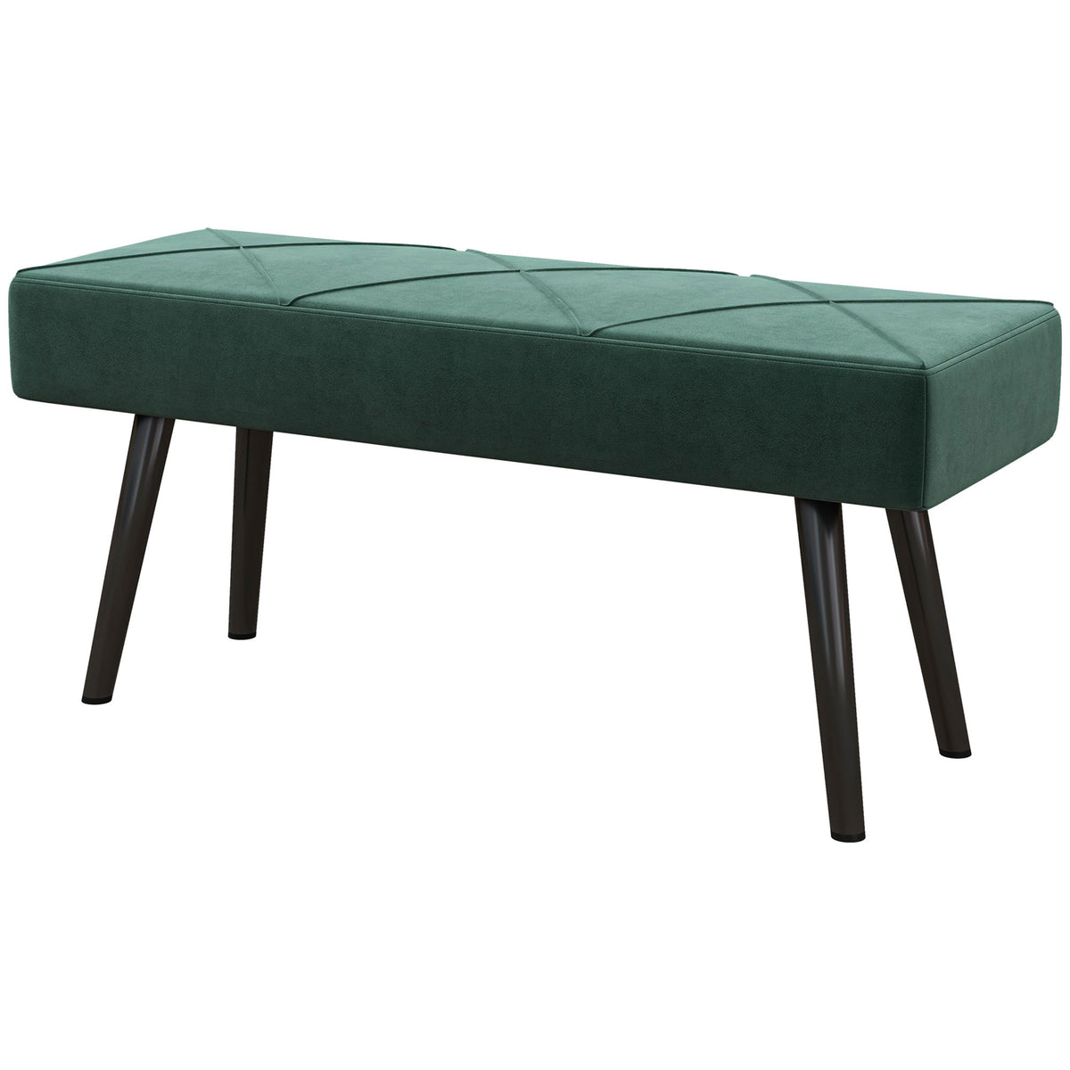 Banc de chambre tapissé de 99 cm, banc de bout de lit moderne avec pieds en acier