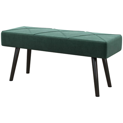 39 Inches Upholstered Bedroom Bench, Modern End of Bed Bench with Steel Legs