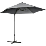 8.5FT Offset Patio Umbrella with 360° Rotation, Outdoor Cantilever Roma Parasol Hanging Sun Shade Canopy Shelter with Cross Base