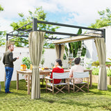 10' x 10' Outdoor Gazebo, UPF30+ Free Standing Metal Pergola Kit