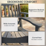 Outdoor Bench, 2-Person Garden Seating with Slatted Seat