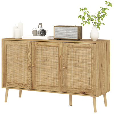 Bohemian Sideboard with Rattan Doors & Adjustable Shelf