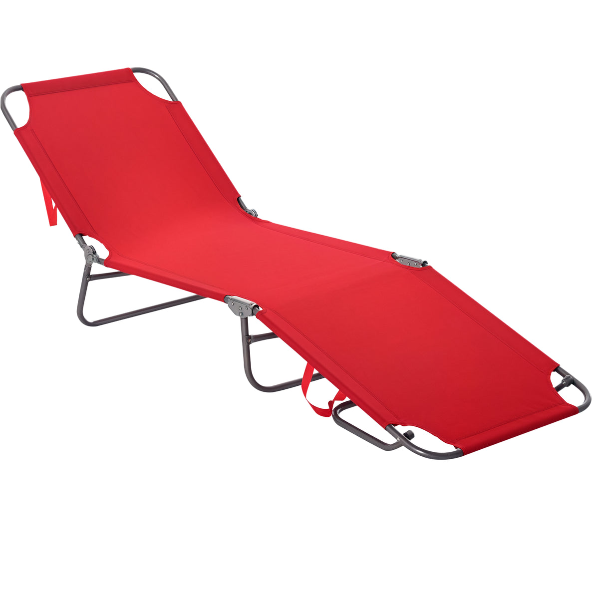Chaise lounge pliante extérieure, transat de plage portable avec tissu maille respirant