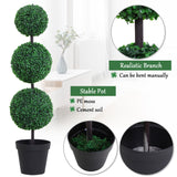 Set of 2 Artificial Ball Boxwood Topiary Trees, 44.1