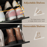 Narrow Shoe Storage Cabinet with 2 Flip Drawers, Slim Shoe Cabinet for 15-20 Pairs
