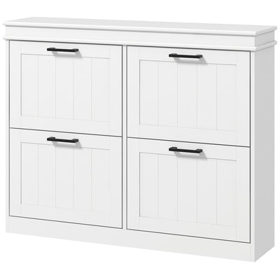 Shoe Storage Cabinet with 4 Flip Drawers and Adjustable Shelves, Narrow Shoe Cabinet for 20 Pairs of Shoes