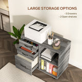 Mobile Printer Stand with Charging Station USB Ports Locking Filing Cabinet for A4 Letter Size
