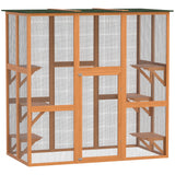 Large Outdoor Catio Enclosure, Wooden Cat Patio Cage with 6 Balanced Platforms, 71