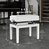 Banc de piano ajustable avec rangement et coussin en simili-cuir PU doux