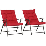 Ensemble 2 chaises pliantes extérieures dossier ajustable, chaises camping rembourées pour événements