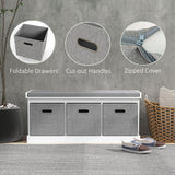 Banc de rangement pour chaussures avec siège, 3 tiroirs en tissu pour corridor