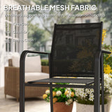 Stackable Patio Chairs Set of 4, Outdoor Dining Chairs with 20