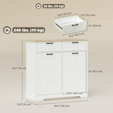 13 Gallon Tilt Out Garbage Cabinet, 2 Drawers, Door Racks, Adjustable Shelves