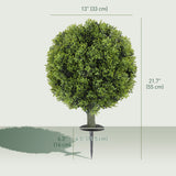 Artificial Boxwood Topiary Trees Set of 2 with Ground Stake