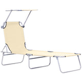 Outdoor Lounge Chair, Adjustable Folding Chaise Lounge