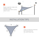 Voile d'ombrage de soleil canopée triangle 10' Abri de pelouse patio extérieur avec protection UV et sac de transport