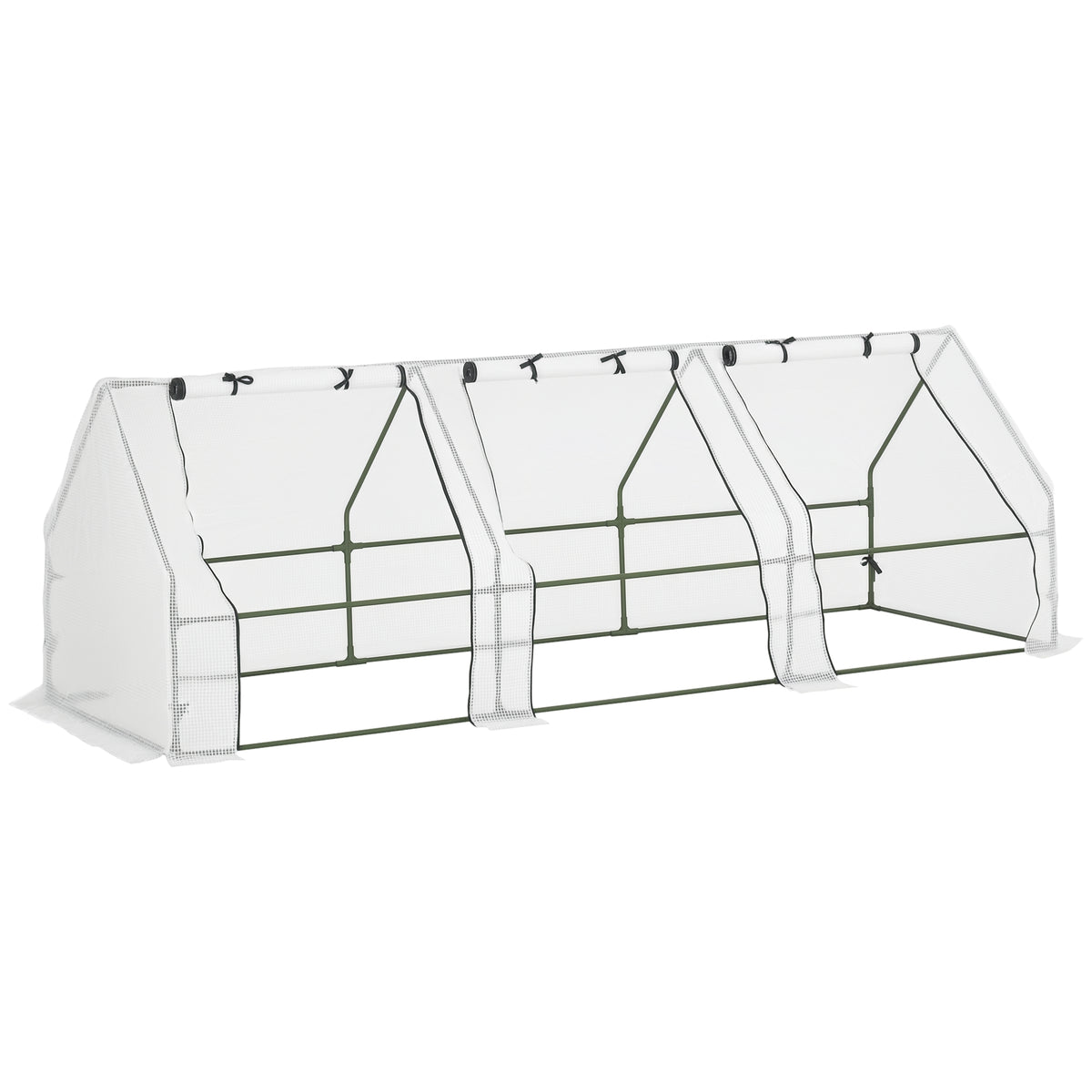6' x 3' x 3' Portable Tunnel Greenhouse Outdoor Garden Mini with Large Zipper Doors & Water/UV PE Cover
