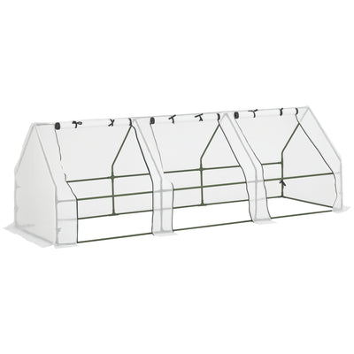 6' x 3' x 3' Portable Tunnel Greenhouse Outdoor Garden Mini with Large Zipper Doors & Water/UV PE Cover