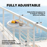 Table railing balcon suspendue ajustable support mural métal mini pupitre rangement