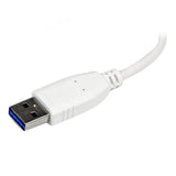 4PORT ST4300MINU3W USB 3.0 M/F Mini Hub with Built-IN Cable
