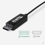 Câble USB-C vers DisplayPort Plugable Technologies 1,8 m, jusqu'à