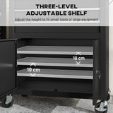 Rolling Tool Cabinet with Pegboard, Lockable Tool Chest, Mobile Tool Storage Organizer for Garage and Workshop