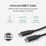 Câble USB-C vers USB-C 10 Gbit/s Plugable Technologies, 1 mètre
