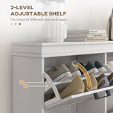 Meuble à chaussures avec 4 tiroirs basculants et étagères réglables, meuble à chaussures étroit pour 20 paires de chaussures