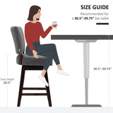 2 Pieces Swivel Bar Stools, Counter Height Stools Set of 2 with Wood Legs and Footrests for Dining Room