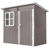 7' x 4' Galvanised Steel Outdoor Storage Shed, Lockable Wide Door and Air Vents