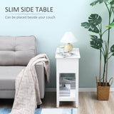 Flip Top End Table, Side Table with Storage Shelf and Cable Management