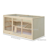 Wooden Hamster Cage Rat Cage with Slide, Tray
