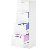 4 Drawer Filing Cabinet with Lock, Office Storage Cabinet with Adjustable Hanging Bars for A4 Letter Size Files