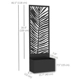 Raised Garden Bed with Outdoor Privacy Screen, Metal Planter Box with Trellis